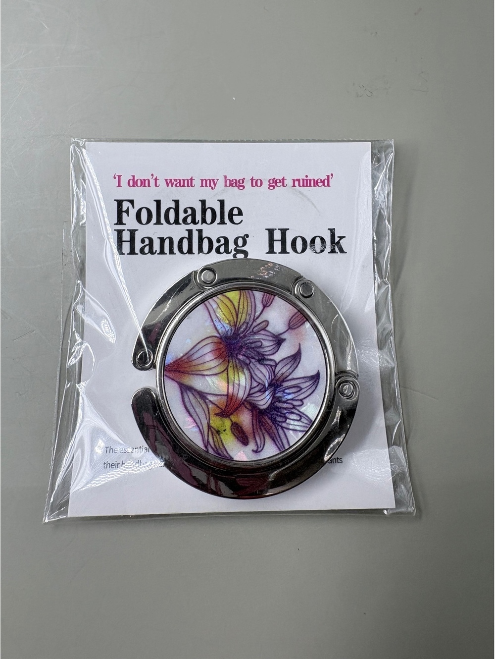 Foldable Floral Handbag Purse Table Hook Hanger New